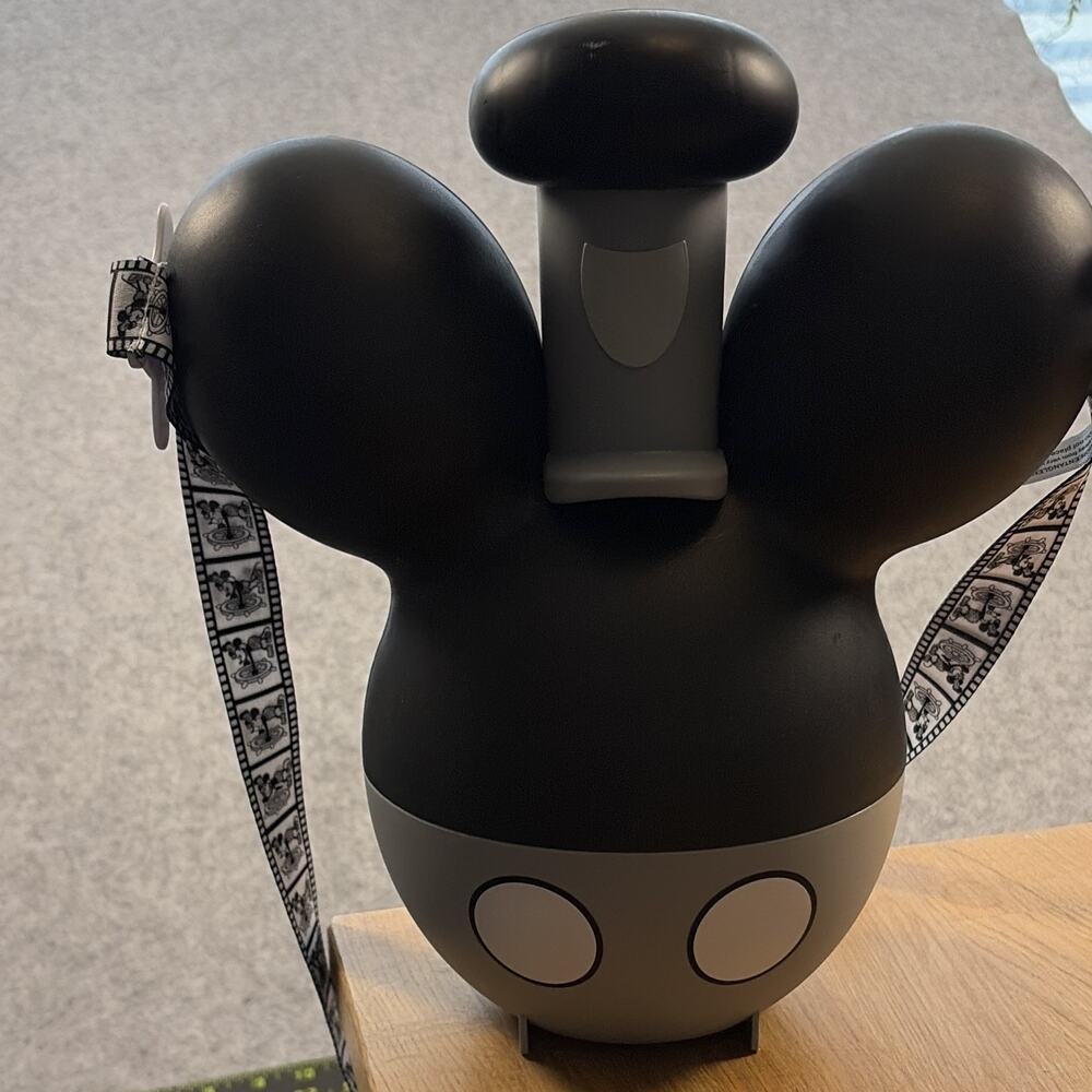 Disney steamboat Willie balloon Popcorn Bucket w/ Mickey Filmstrip strap flaw